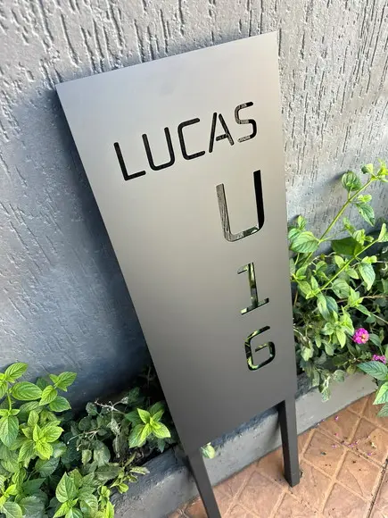 Totem Residencial Aço Carbono Pé P Sustentação Jardim 28x70