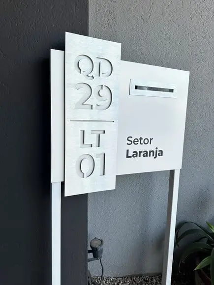Algarismo Acm + Inox +caixa Correio e Pé para Jardim