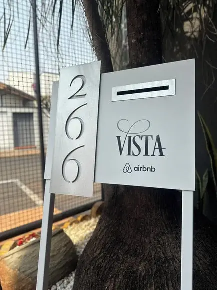 Algarismo Acm + Inox +caixa Correio e Pé para Jardim