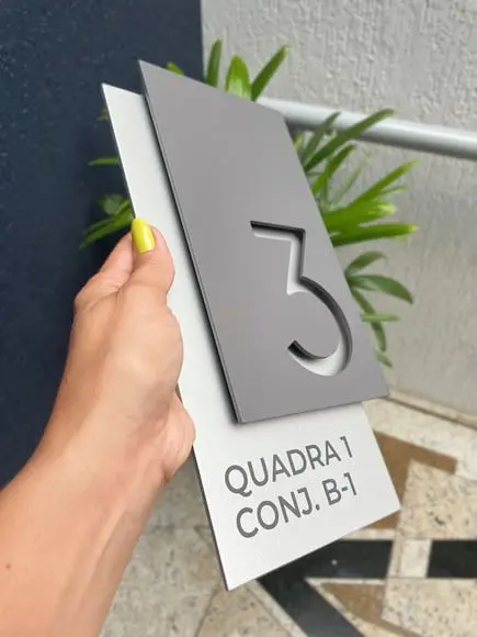 Algarismo Residencial Acm com Acm - 1 Dígito 30x15