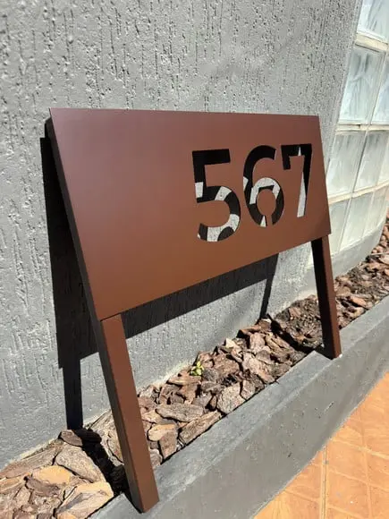 Algarismo Residencial Acm 60x26 Estrutura para Jardim