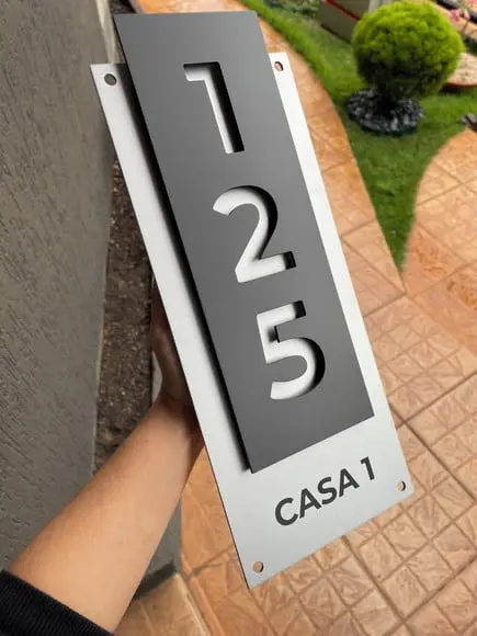 Algarismo Residencial Acm com Acm - 3 Dígitos 17x43