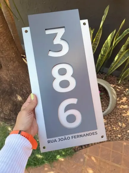 Algarismo Residencial Acm com Acm - 3 Dígitos 20x40