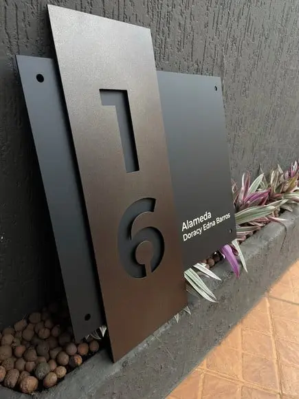 Algarismo Residencial Acm com Acm Corten Personalizado 60x55