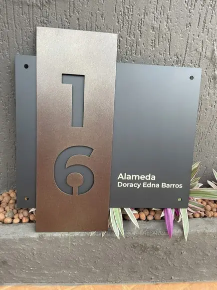Algarismo Residencial Acm com Acm Corten Personalizado 60x55