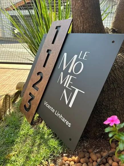 Algarismo Residencial Acm com Acm Corten Personalizado 65x70