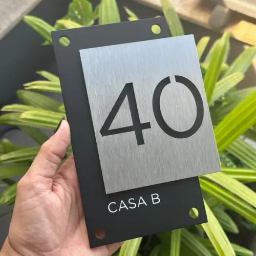 Algarismo Residencial Acm com Inox - 2 Dígitos 12x18