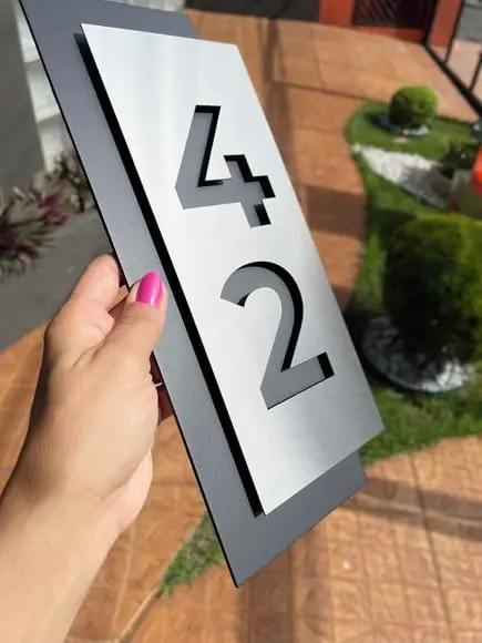 Algarismo Residencial Acm com Inox - 2 Dígitos 14x33