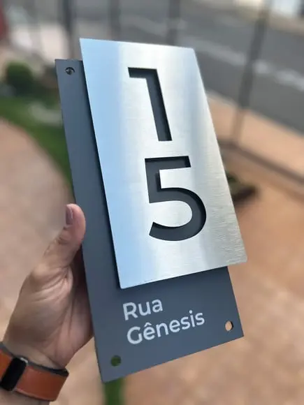 Algarismo Residencial Acm com Inox - 2 Dígitos 30x15