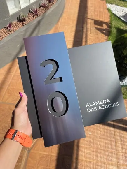Algarismo Residencial Acm com Inox - 2 Dígitos 30x33