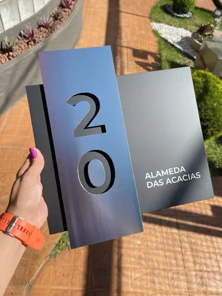 Algarismo Residencial Acm com Inox - 2 Dígitos 30x33