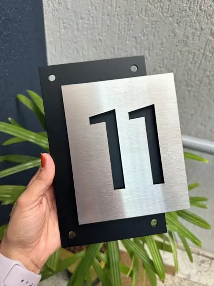 Algarismo Residencial Acm com Inox - 22x16