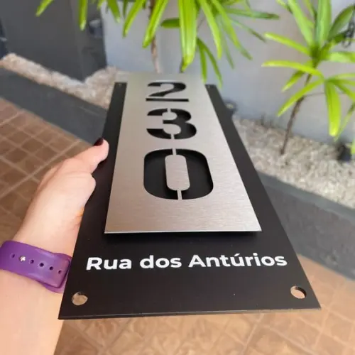 Algarismo Residencial Acm com Inox - 3 Dígitos 15x43