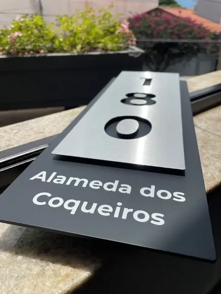 Algarismo Residencial Acm com Inox - 3 Dígitos 15x43