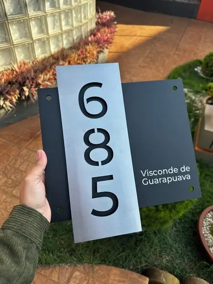Algarismo Residencial Acm com Inox - 3 Dígitos 30x33