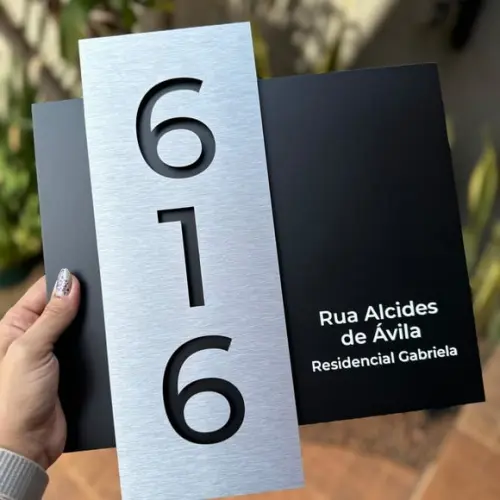 Algarismo Residencial Acm com Inox - 3 Dígitos 30x33