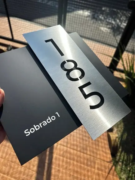Algarismo Residencial Acm com Inox - 3 Dígitos 30x33
