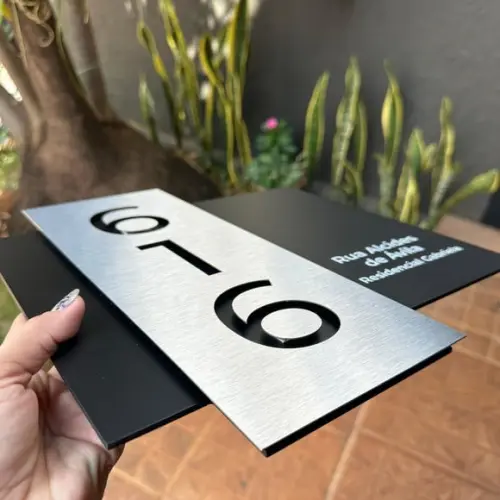 Algarismo Residencial Acm com Inox - 3 Dígitos 30x33