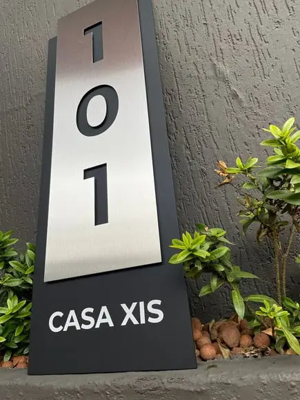 Algarismo Residencial Acm com Inox - 3 Dígitos 30x86