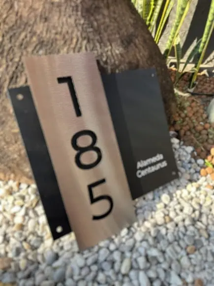 Algarismo Residencial Acm com Inox - 3 Dígitos 33x30