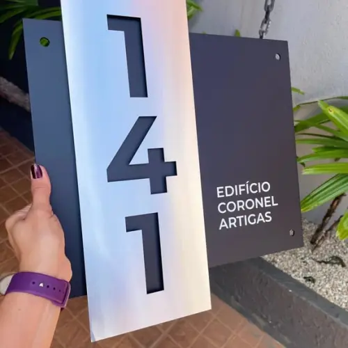 Algarismo Residencial Acm com Inox - 3 Dígitos 33x30