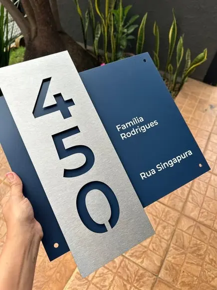 Algarismo Residencial Acm com Inox - 3 Dígitos 40x44