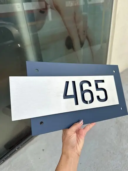 Algarismo Residencial Acm com Inox - 3 Dígitos 50x25
