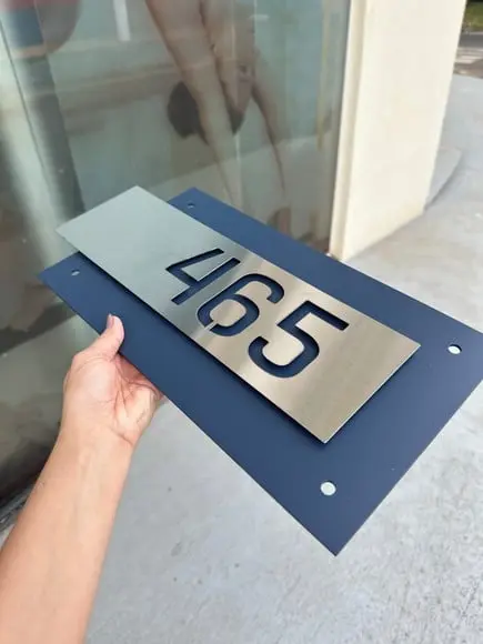 Algarismo Residencial Acm com Inox - 3 Dígitos 50x25
