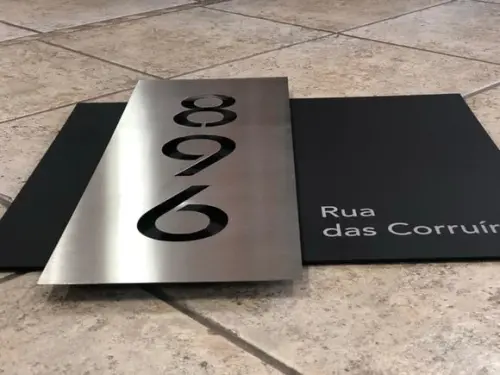Algarismo Residencial Acm com Inox - 3 Dígitos 60x55