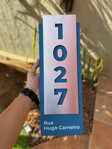 Algarismo Residencial Acm com Inox - 4 Dígitos 15x43