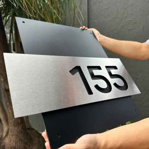 Algarismo Residencial Acm com Inox - Personalizado 55x40