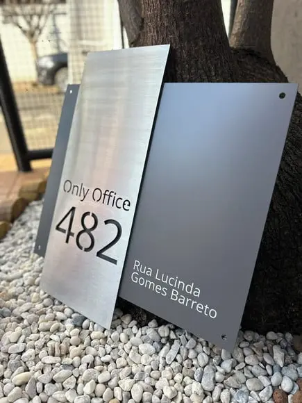 Algarismo Residencial Acm com Inox - Personalizado 55x60
