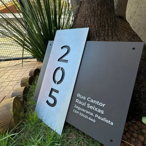 Algarismo Residencial Acm com Inox - Personalizado 55x60