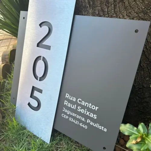 Algarismo Residencial Acm com Inox - Personalizado 55x60
