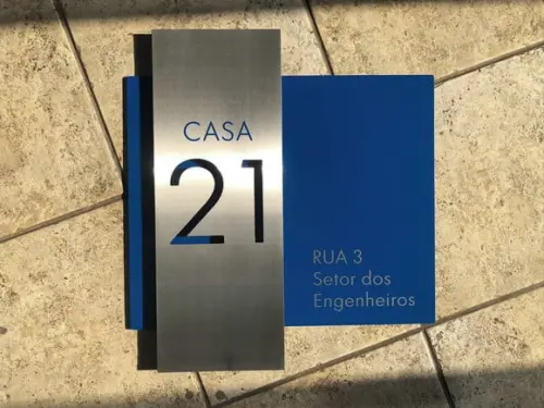 Algarismo Residencial Acm com Inox - Personalizado 60x55