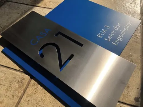 Algarismo Residencial Acm com Inox - Personalizado 60x55