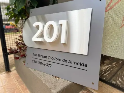 Algarismo Residencial Acm com Inox e Pvc - 3 Dígitos 60x55