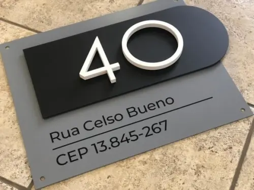 Algarismo Residencial Acm com Pvc - 2 Dígitos 60x45