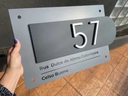 Algarismo Residencial Acm com Pvc - 2 Dígitos 60x45