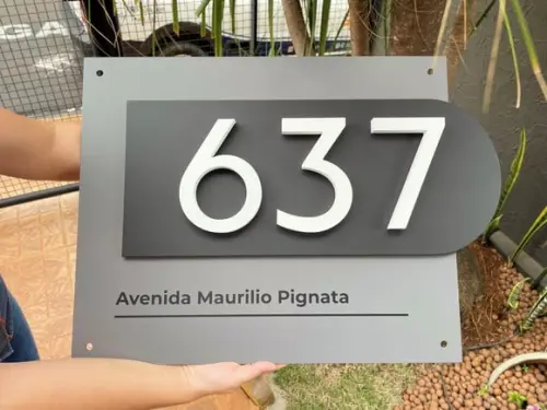 Algarismo Residencial Acm com Pvc - 3 Dígitos 60x45