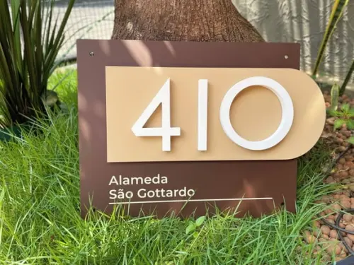 Algarismo Residencial Acm com Pvc - 3 Dígitos 60x45
