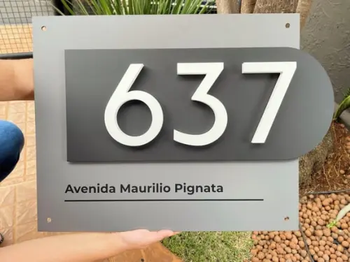 Algarismo Residencial Acm com Pvc - 3 Dígitos 60x45