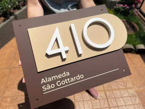 Algarismo Residencial Acm com Pvc - 3 Dígitos 60x45