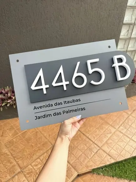 Algarismo Residencial Acm com Pvc - 5 Dígitos 60x45