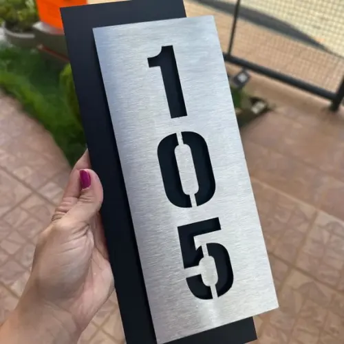 Algarismo Residencial Acm e Inox - 3 Dígitos 14x33