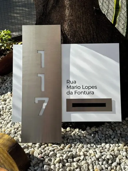 Algarismo Residencial Acm+inox Abertura para Carteiro 60x55
