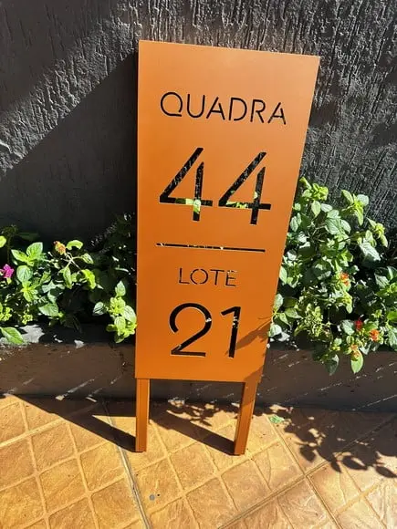 Algarismo Residencial Estruturado - para Jardim 70x30