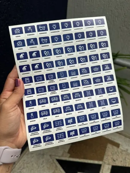 Cartela de Adesivos Autocolantes
