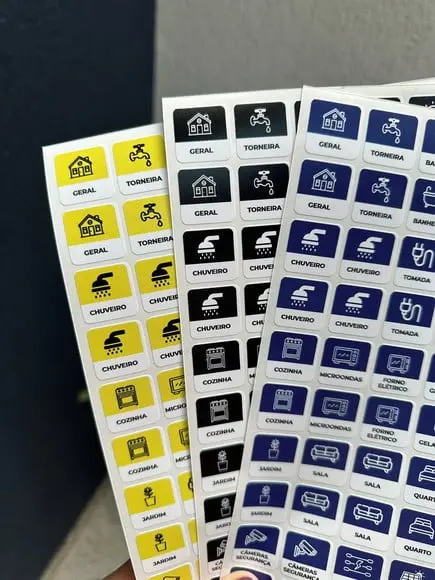 Cartela de Adesivos Autocolantes