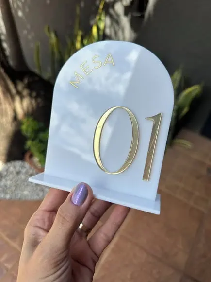 Display Identificação de Mesa - Acrílico 10,5x12,7 Casamento